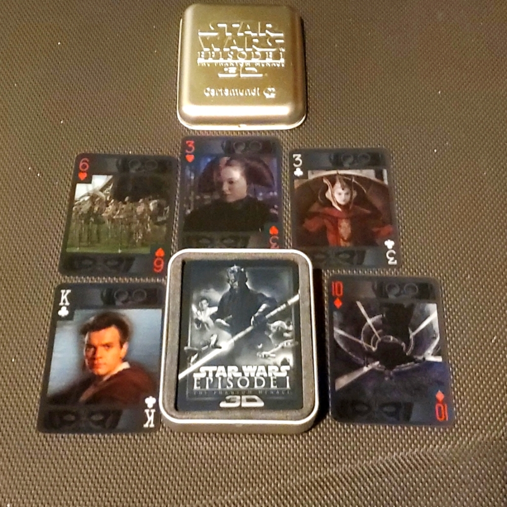 Star Wars Ep.1 3D playing cards in collectors tin case.